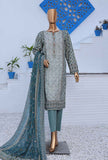 3 Piece Unstitched - Premium Embroidered Lawn Suit - PEC-824