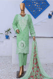 3 Piece Unstitched - Premium Embroidered Lawn Suit - PEC-915