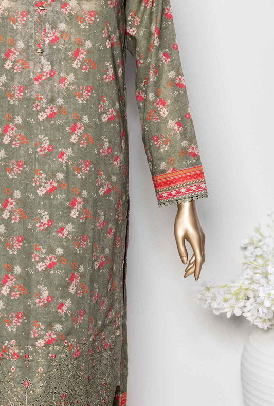 3 Piece Unstitched - Premium Embroidered Lawn Suit - PEC-920 Vol-03