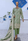 3 Piece Unstitched - Premium Embroidered Lawn Suit - PEC-982