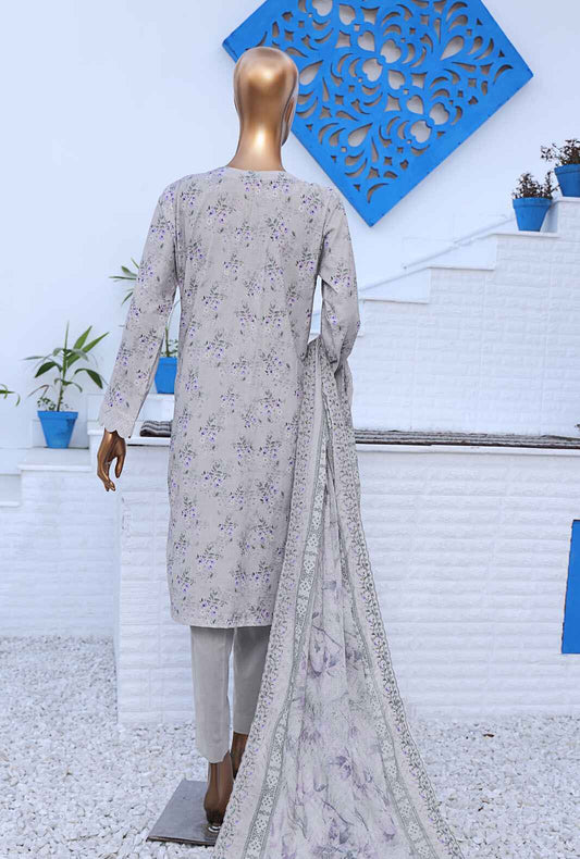 3 Piece Unstitched - Premium Embroidered Lawn Suit - PEC-985