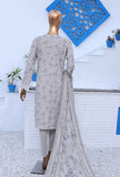 3 Piece Unstitched - Premium Embroidered Lawn Suit - PEC-985