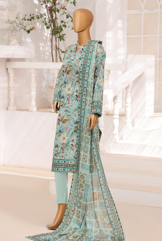 Platinum Floral by HZ Textiles Digital Printed Lawn Suit Unstitched 3 Piece PFC - 3226