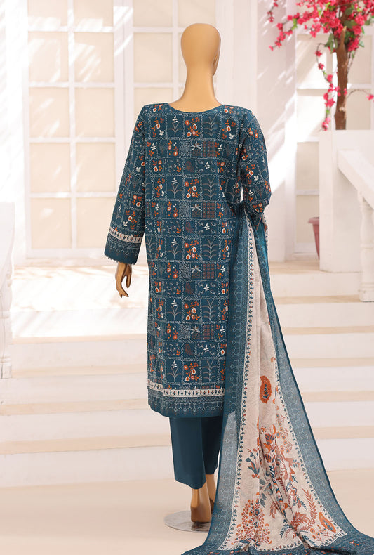 Platinum Floral by HZ Textiles Digital Printed Lawn Suit Unstitched 3 Piece PFC - 3232