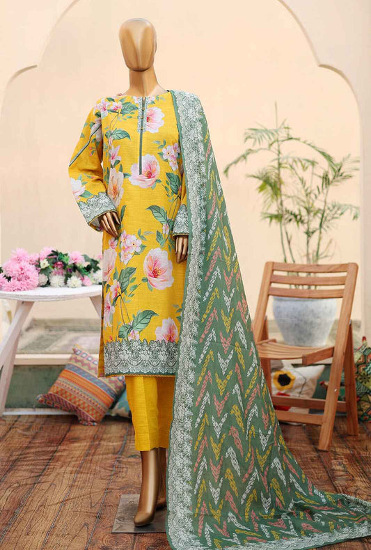 3 Piece Unstitched - Digital Printed Premium Khaddar Suit - PKP-39