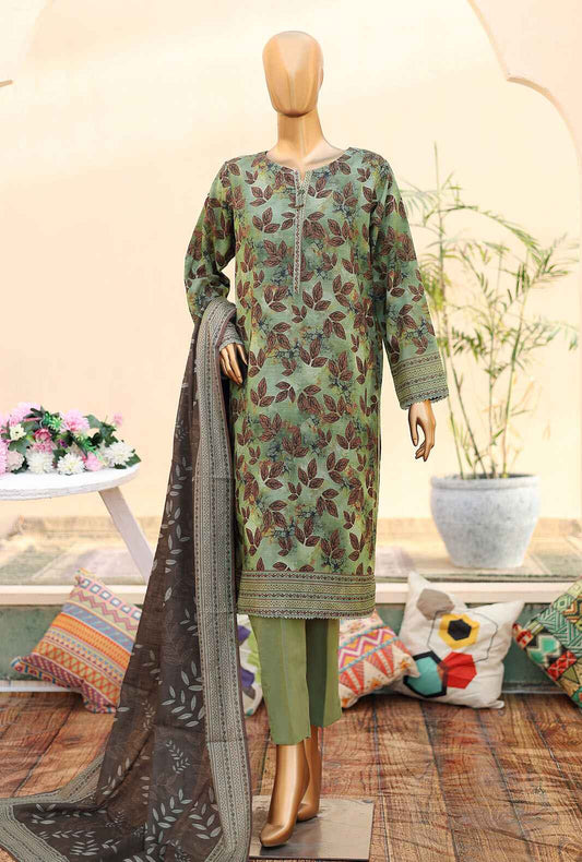 3 Piece Unstitched - Digital Printed Premium Khaddar Suit - PKP-44