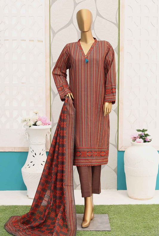 3 Piece Unstitched - Digital Printed Premium Khaddar Suit - PKP-45