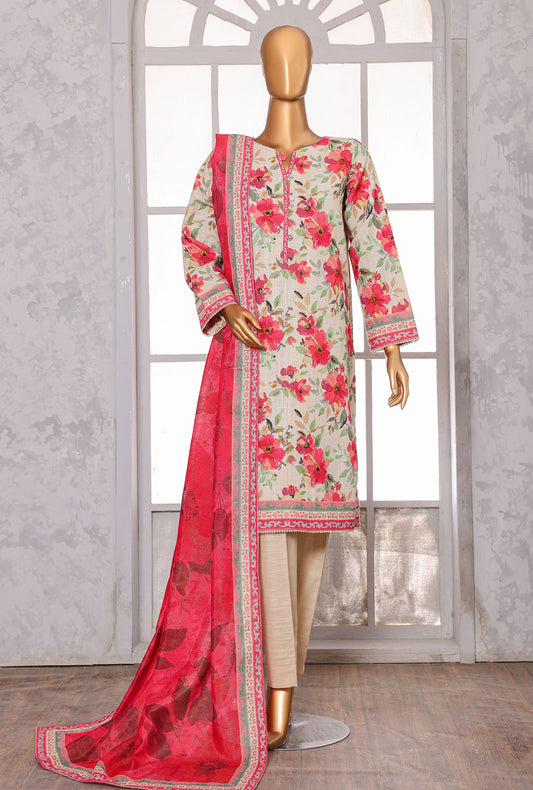 Printed Khaddar Suit Unstitched 3 Piece - PKC - 3033 Vol - 02