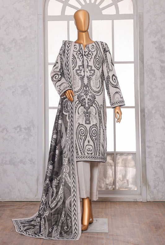 Printed Khaddar Suit Unstitched 3 Piece - PKC - 3041