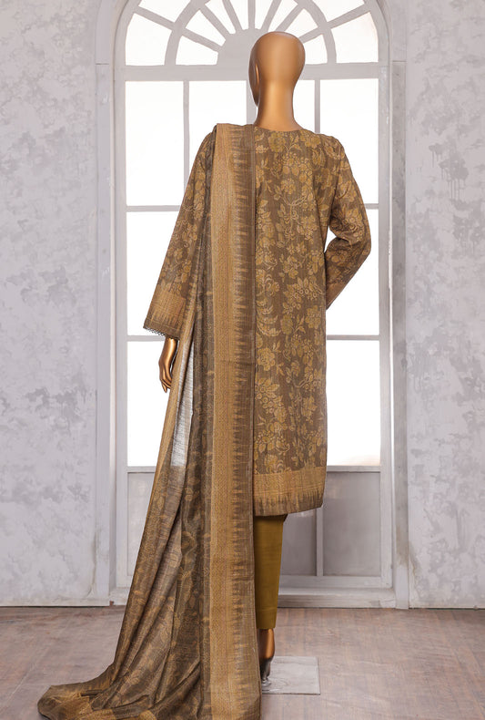 Printed Khaddar Suit Unstitched 3 Piece - PKC - 3042 Vol - 02