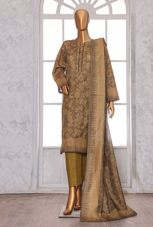 Printed Khaddar Suit Unstitched 3 Piece - PKC - 3042 Vol - 02