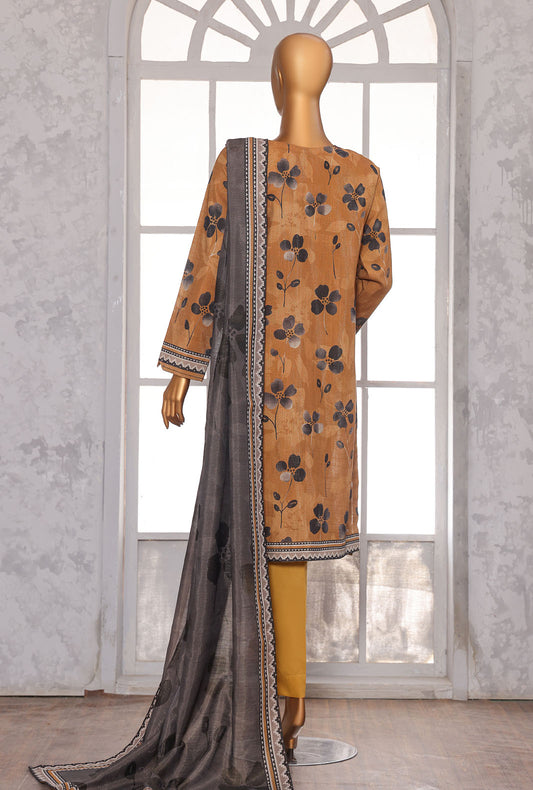 Printed Khaddar Suit Unstitched 3 Piece - PKC - 3074 Vol - 02