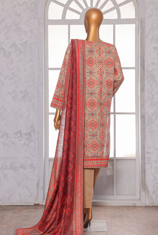 Printed Khaddar Suit Unstitched 3 Piece - PKC - 3077