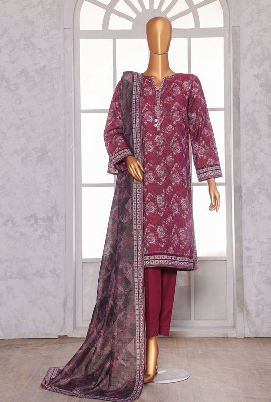 Printed Khaddar Suit Unstitched 3 Piece - PKC - 3079