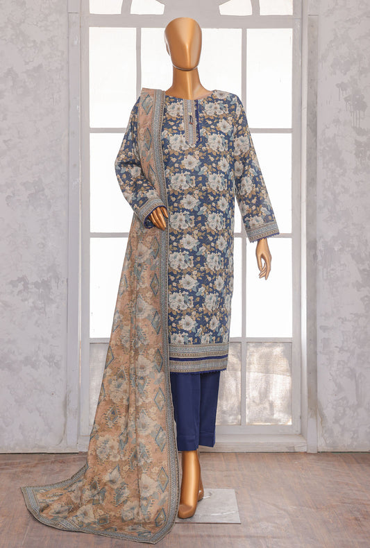 Printed Khaddar Suit Unstitched 3 Piece - PKC - 3080