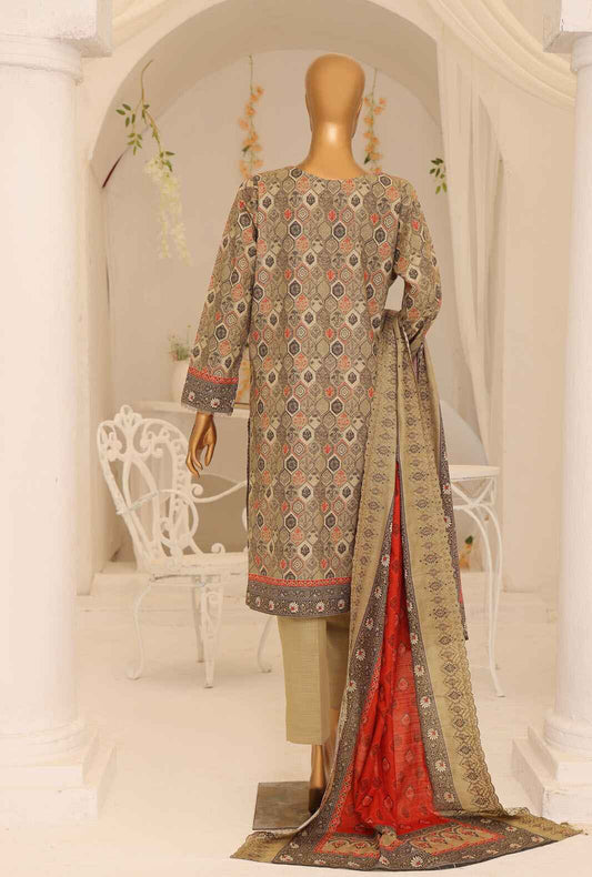 3 Piece Unstitched - Khaddar Premium Embroidered - PKE-01