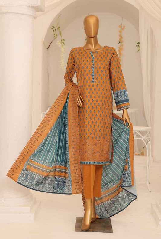 3 Piece Unstitched - Khaddar Premium Embroidered - PKE-03