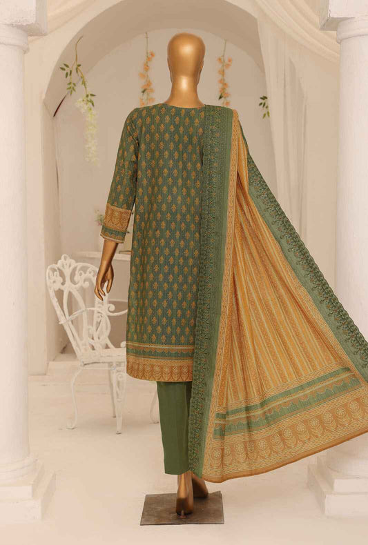 3 Piece Unstitched - Khaddar Premium Embroidered - PKE-04