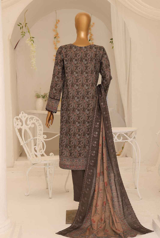 3 Piece Unstitched - Khaddar Premium Embroidered - PKE-08