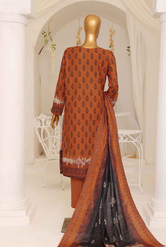 3 Piece Unstitched - Khaddar Premium Embroidered - PKE-10