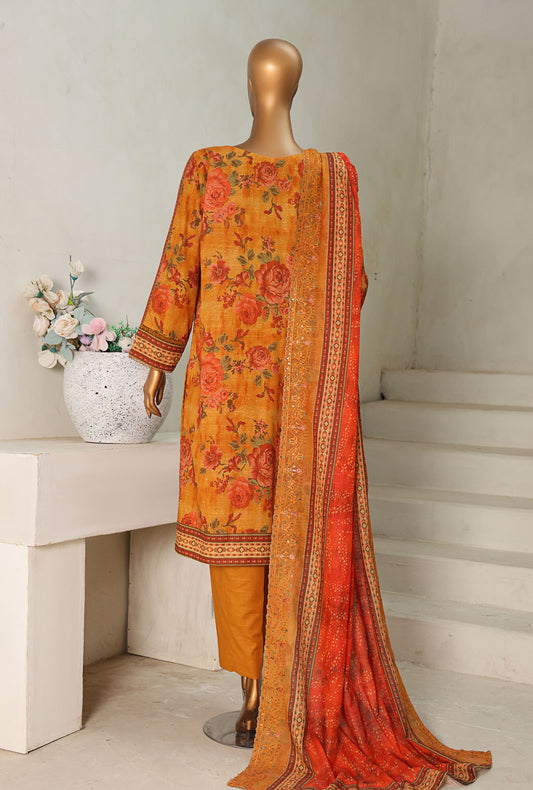 Khaddar by HZ Textiles Embroidered Khaddar Suit Unstitched 3 Piece - PKE-203 - Winter Collection