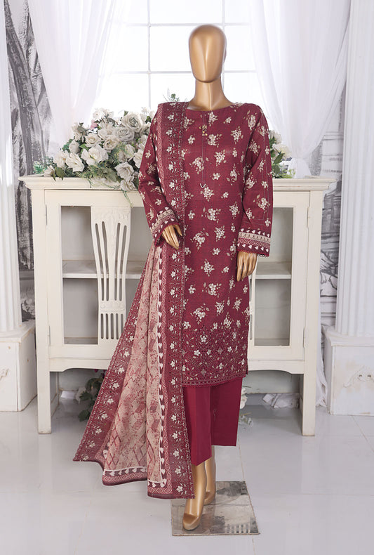 Khaddar by HZ Textiles Embroidered Khaddar Suit Unstitched 3 Piece - PKE-208 - Winter Collection