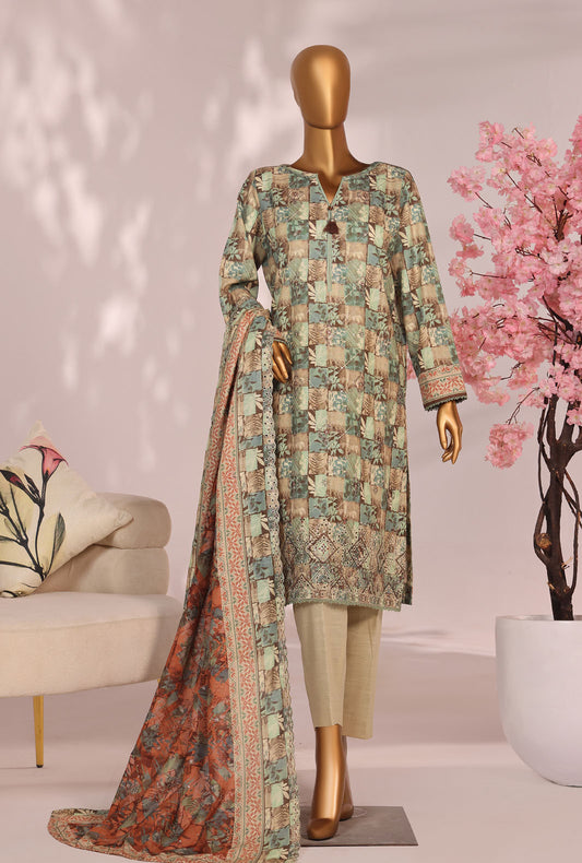 Premium Khaddar by HZ Textiles Embroidered Khaddar Suit Unstitched 3 Piece - PKE - 3025 Vol - 02