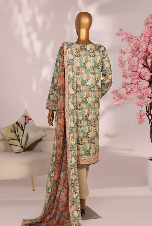 Premium Khaddar by HZ Textiles Embroidered Khaddar Suit Unstitched 3 Piece - PKE - 3025 Vol - 02