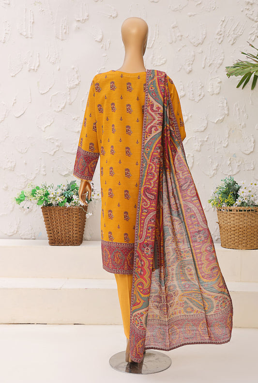 Premium Khaddar by HZ Textiles Printed Khaddar Suit Unstitched 3 Piece - PKP-3012 - Winter Collection