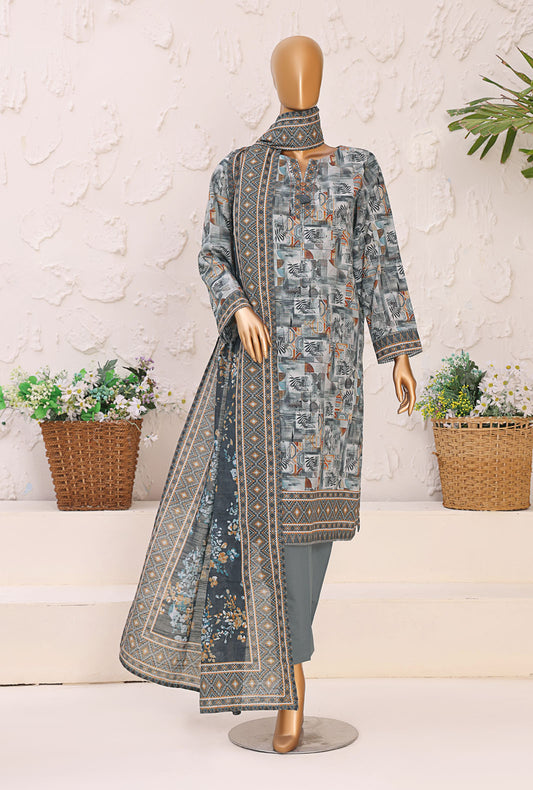 Premium Khaddar by HZ Textiles Printed Khaddar Suit Unstitched 3 Piece - PKP-3015 - Winter Collection