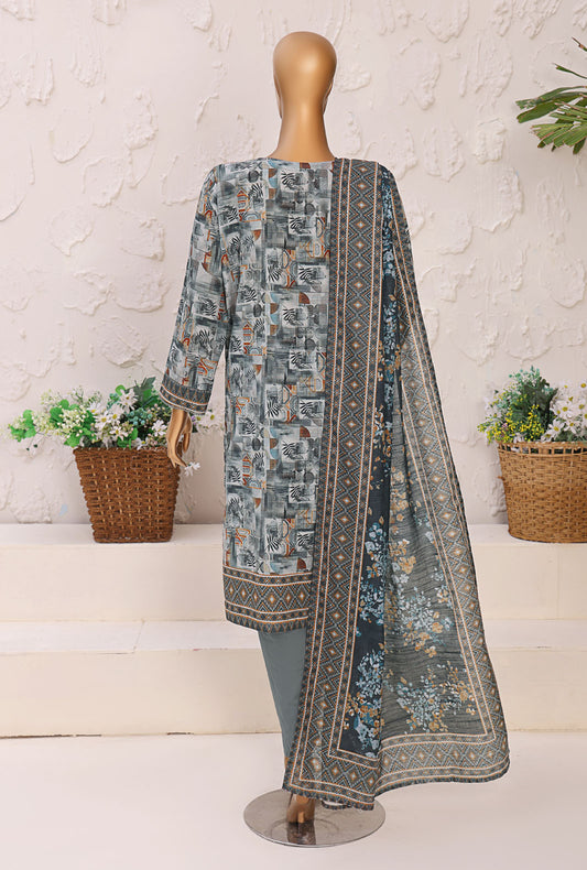 Premium Khaddar by HZ Textiles Printed Khaddar Suit Unstitched 3 Piece - PKP-3015 - Winter Collection