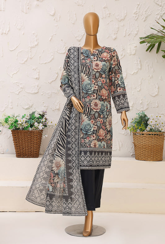 Premium Khaddar by HZ Textiles Printed Khaddar Suit Unstitched 3 Piece - PKP-3016 - Winter Collection