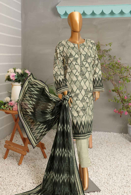 3 Piece Unstitched - Digital Printed Premium Khaddar Suit - PKP-51 Vol-02