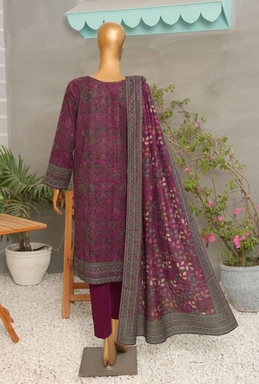 3 Piece Unstitched - Digital Printed Premium Khaddar Suit - PKP-49 Vol-02