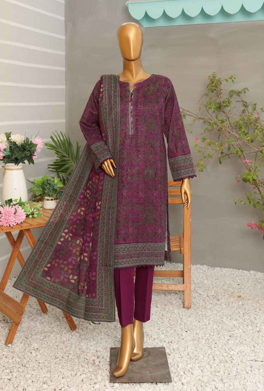 3 Piece Unstitched - Digital Printed Premium Khaddar Suit - PKP-49 Vol-02