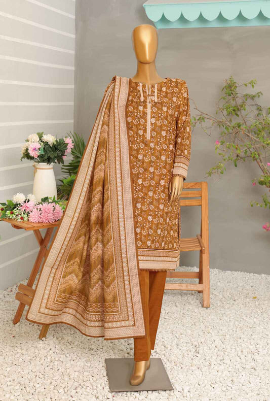 3 Piece Unstitched - Digital Printed Premium Khaddar Suit - PKP-52 Vol-02