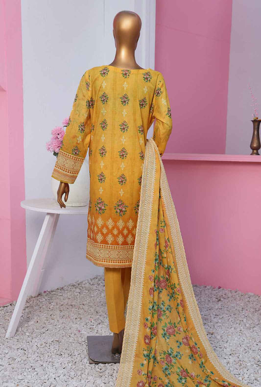 3 Piece Unstitched - Premium Lawnkari Embroidered Suit - PLK - 814