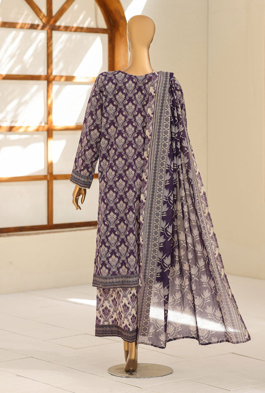 Daily Wear by HZ Textiles Embroidered Lawn Suit Unstitched 3 Piece Plum Royale-3104 Vol-02
