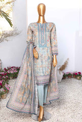 3 Piece Unstitched - Platinum Lawn Printed Suit - PPC-05