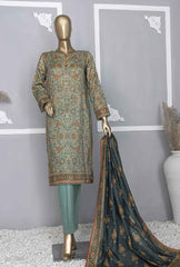 3 Piece Unstitched - Platinum Digital Printed Lawn Suit - PPC-110