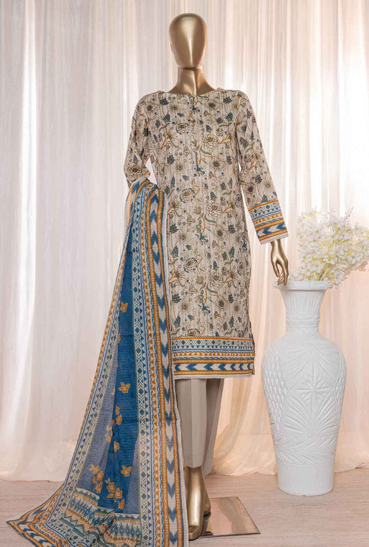 3 Piece Unstitched - Platinum Digital Printed Lawn Suit - PPC-118