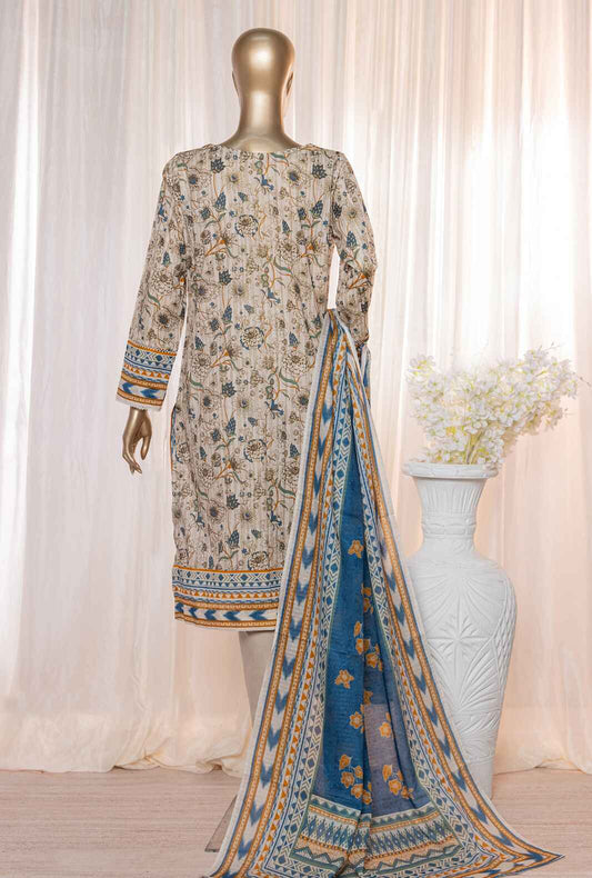 3 Piece Unstitched - Platinum Digital Printed Lawn Suit - PPC-118