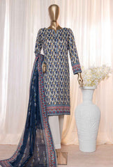 3 Piece Unstitched - Platinum Digital Printed Lawn Suit - PPC-119