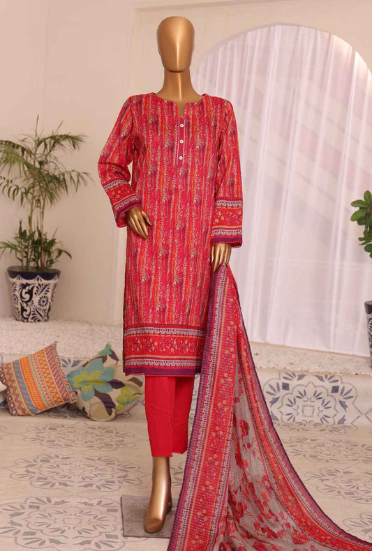 3 Piece Unstitched - Platinum Digital Printed Lawn Suit - PPC-189