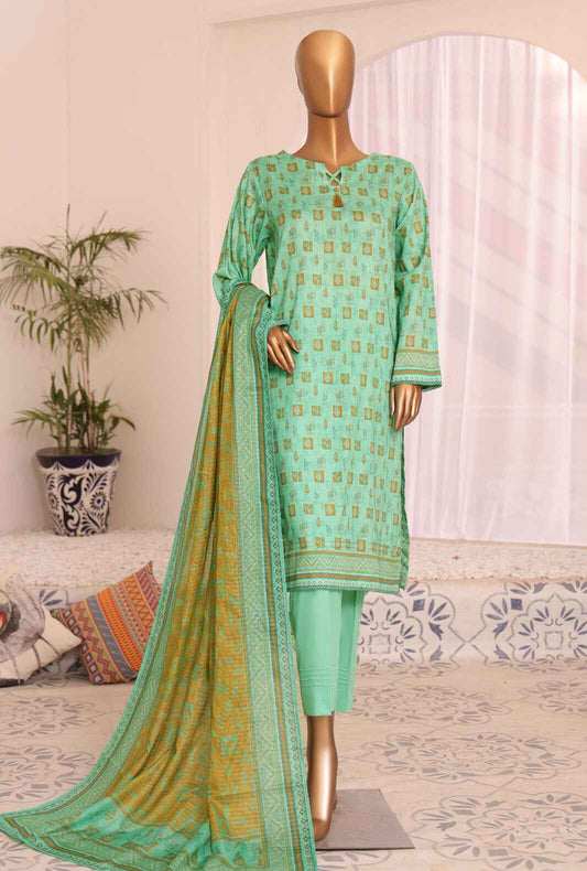 3 Piece Unstitched - Platinum Digital Printed Lawn Suit - PPC-190