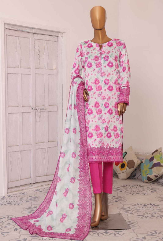 3 Piece Unstitched - Platinum Digital Printed Lawn Suit - PPC-192