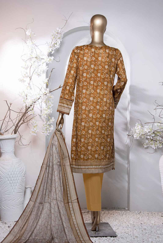 3 Piece Unstitched - Platinum Digital Printed Lawn Suit - PPC-199