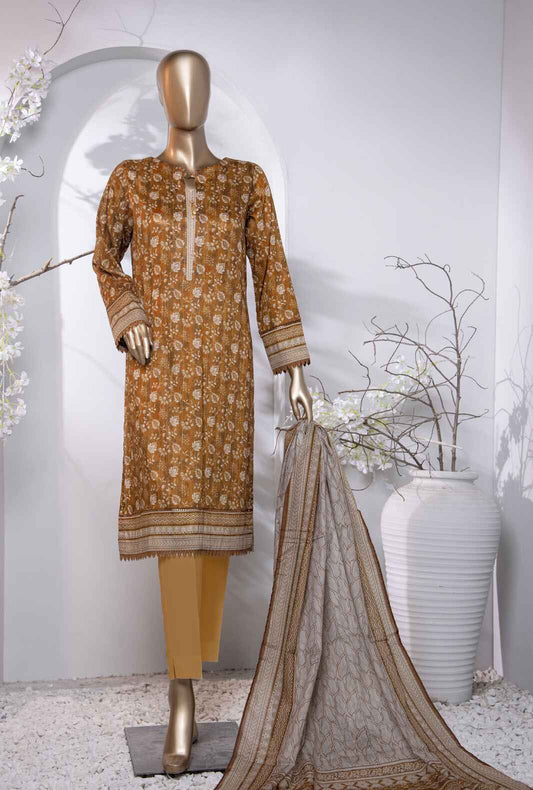 3 Piece Unstitched - Platinum Digital Printed Lawn Suit - PPC-199