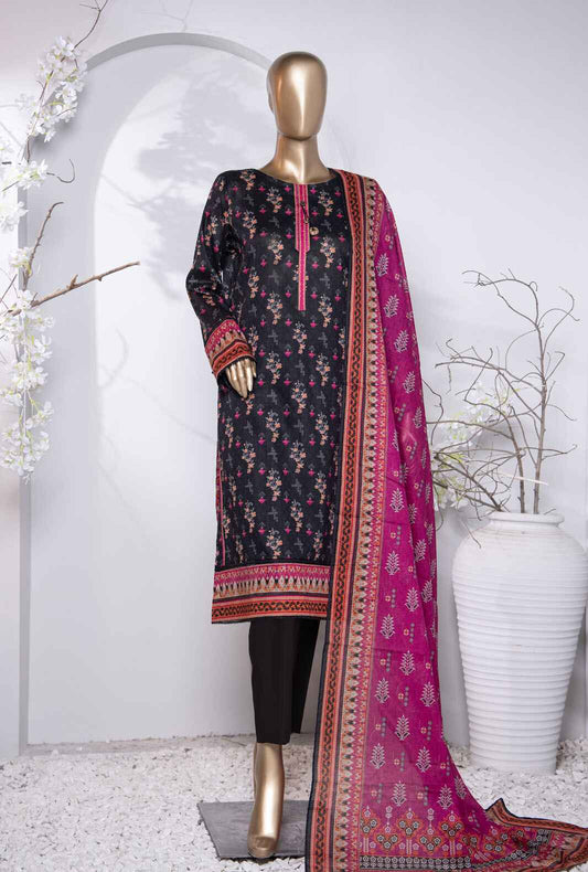 3 Piece Unstitched - Platinum Digital Printed Lawn Suit - PPC-204