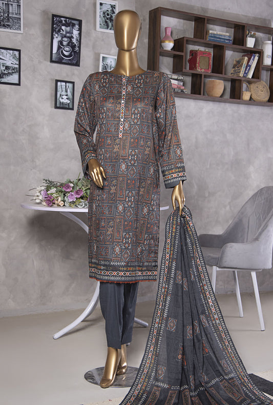 Platinum by HZ Textiles Digital Printed Lawn Suit Unstitched 3 Piece PPC-408 Vol-02 - Summer Collection